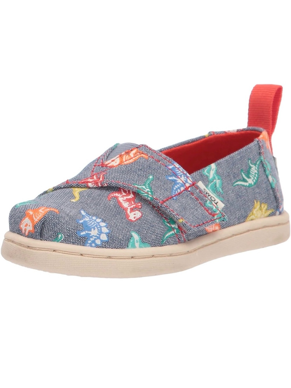 Toms Toddler 7 Dinosaur Slip-On canvas shoes